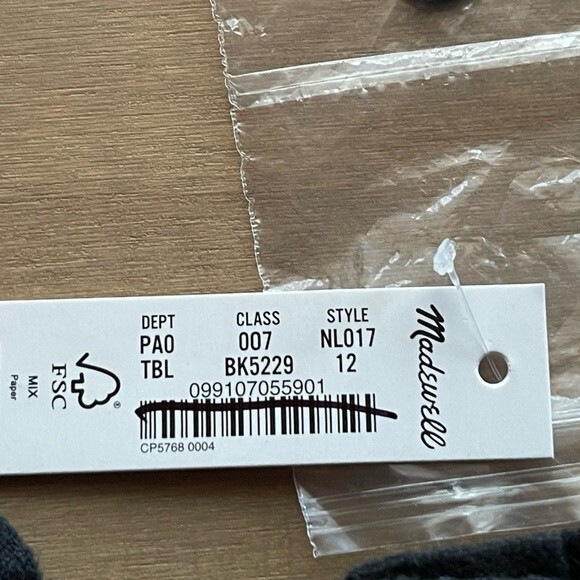 Madewell NWT 100% Linen Sweetheart Bralette Size 12 in True Black - Picture 4 of 8